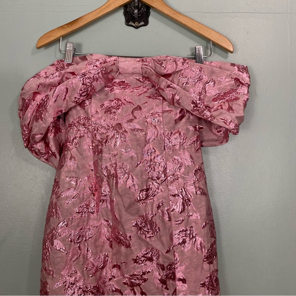 AVAILABLE (out of town)-Petal & Pup Pink Off-Shoulder Floral Jacquard Maxi Dress - Picture 3 of 7